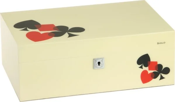 Siglo humidor M 75-ös méretű kártyamintás