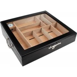 Fekete Humidor üvegfedéllel