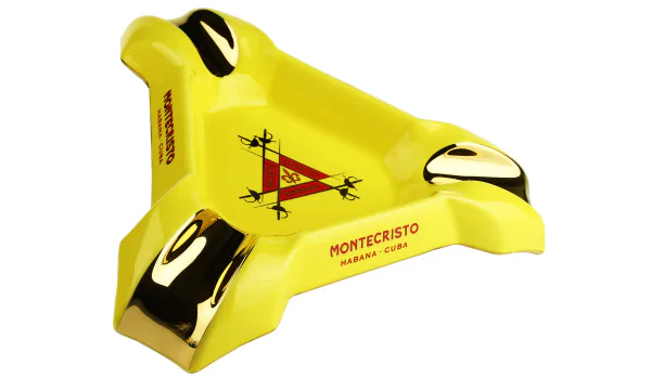 Szivar hamutartó Montecristo sárga-arany 3 db szivar