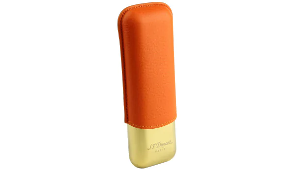 S.T. Dupont szivar tok 2 szivarra narancssárga/arany 183256