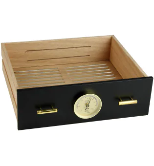 Fiók az adorini Humidor Chianti közepes fekete színű Humidorhoz, higrométer lyukkal kép 5