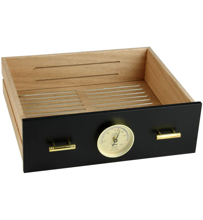 Fiók az adorini Humidor Chianti közepes fekete színű Humidorhoz, higrométer lyukkal kép 5