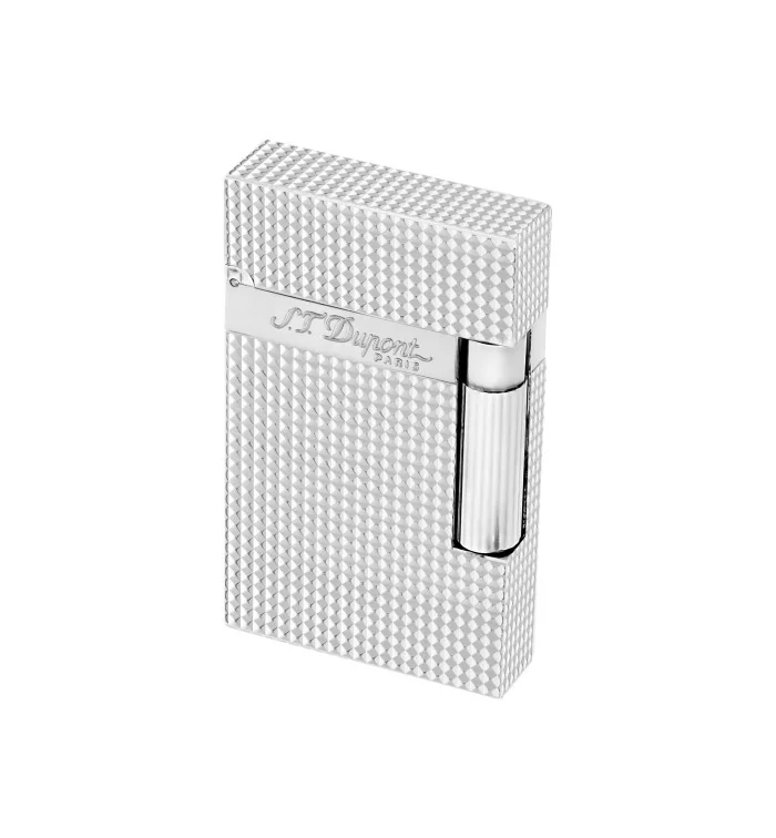 ST Dupont Ligne 2 16184 Gyémántfejű Ezüst Öngyújtó kép 101