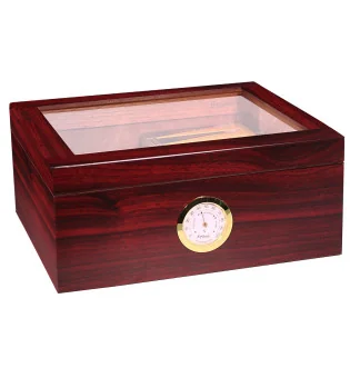 BigSmoke Humidor Medium barna üvegtetővel