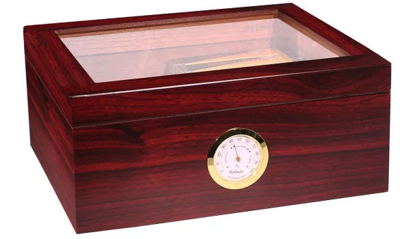BigSmoke Humidor Medium barna üvegtetővel