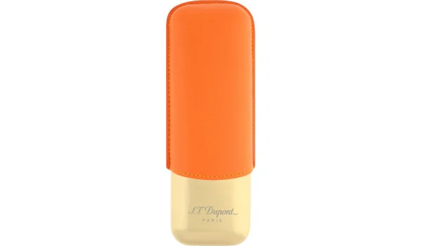 S.T. Dupont szivar tok 2 szivarra narancssárga/arany 183256