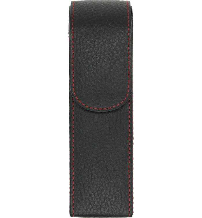 adorini bőr zsebszivardoboz 2 szivarhoz, fekete és piros fonál, vágó vagy öngyújtó tároló zsebbel kép 10