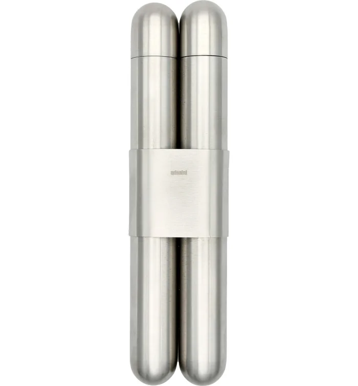 adorini Dupla Szivartárca Selyemfényű Nemesacélból, / Cédrusból kép 2