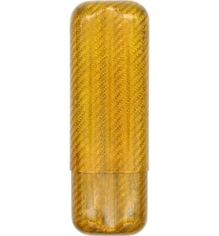 Szénszálas szivar tok arany 2 szivarhoz 57 gyűrűs mérővel