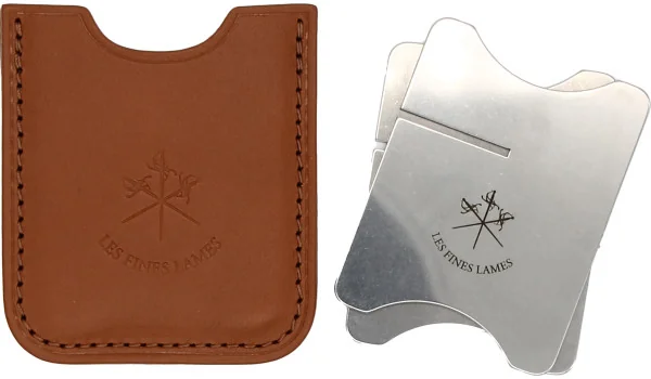 Les Fines Lames szivarállvány bőr tokban, barna