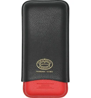 Partagas Series fekete-piros bőrtok aranyszínű logóval