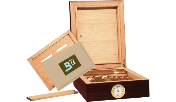 BigSmoke Mini barna humidor, Boveda 72%-os csomaggal