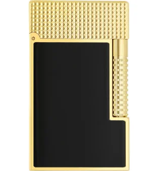 S.T. Dupont Le Grand öngyújtó fekete lakk, sárgaarany és Diamondhead kivitelben, C23790CL