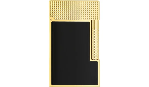 S.T. Dupont Le Grand öngyújtó fekete lakk, sárgaarany és Diamondhead kivitelben, C23790CL